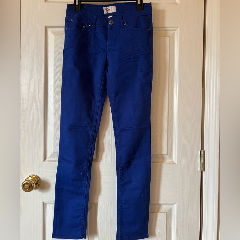 SO Women's Straight Leg Pants - Blue